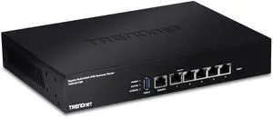 TRENDnet Gigabit Multi-WAN VPN Business Router, TWG-431BR, 5 x Gigabit Ports, 1 x Console Port, QoS, Inter-VLAN Routing, Dynamic Routing, Load-Balancing, High Availability, Online Firmware Updates