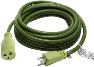 NemaTech Indoor/Outdoor NEMA 6-20P to 6-20R, 12AWG 20AMP 250V 5000W, Extension Cable (25 ft)
