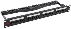 Simply45 24-Port Loaded UTP Cat6 Patch Panel - 1RU, 110 Style, Includes Cable Management Bracket, Cable Ties and Rack Screws - S45-2624