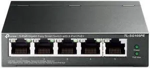 TP-Link TL-SG105PE | 4 PoE+ Port @65W | Easy Smart | Plug & Play | 3 Year Manufacturer Warranty | Shielded Ports | Support QoS, Vlan, IGMP and Link Aggregation
