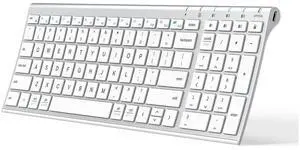 iClever BK10 Bluetooth Keyboard, Universal Bluetooth 5.1 Wireless Keyboard with Number Pad, Ergonomic Design, Multi-Device Compatibility, Stable Connection for Mac, iPad, iPhone, Android, Windows
