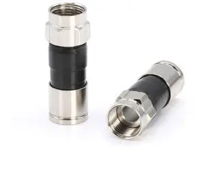 THE CIMPLE CO Coaxial Cable Connector, 100 PCS, RG6 Compression Fitting, Water Tight O Ring, Indoor/Outdoor, F81, F-Type, 75 ohm, 3 ghz, Black