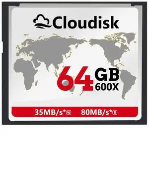 Cloudisk Compact Flash Card 64GB 600X CF 2.0 Card Performance for DSLR Camera, Vintage Digital Camera and Industry Equipment (64 GB)