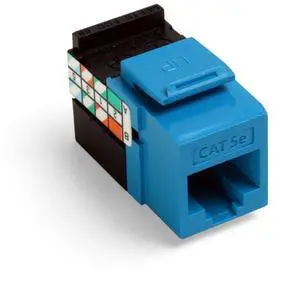 Leviton GigaMax 5E QuickPort Connector, Cat 5E, 25-Pack, 5G108-BL5, Blue
