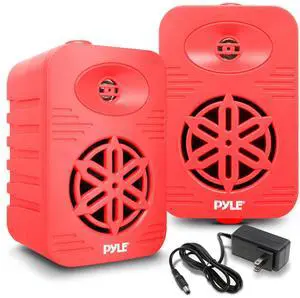 PyleUsa Bluetooth Indoor Outdoor Speakers Pair - 300 Watt Dual Waterproof 4 2-Way Full Range Speaker System w/ 1/2 High Compliance Polymer Tweeter Home,Boat, Marine,Deck, Patio,Poolside - PDWRBT46RD