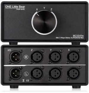 Nobsound 3-IN-1-OUT XLR Audio Switch ; Balanced Audio Converter ; 3-Way Stereo Passive Audio Selector Switcher (MC103 Pro 3-in)