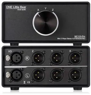 Nobsound 1-IN-3-OUT XLR Audio Switch ; Balanced Audio Converter ; 3-Way Stereo Passive Audio Selector Switcher (MC103 Pro 3-Out)