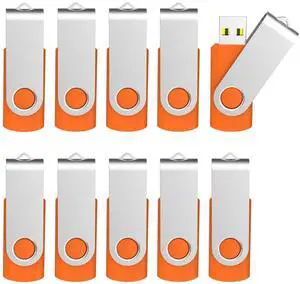 KOOTION 32 GB USB Flash Drive 32 gb Flash Drive 10 Pack Thumb Drive Memory Stick Pen Drive Keychain Design, Orange
