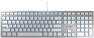 CHERRY KC 6000 Slim Keyboard Made with Mac Layout. with 12 Apple Specific Functions. Scissor Tech Typing for Near Silent. Alternative to Magic Keyboards. USB-A Wired. US Layout White and Silver.
