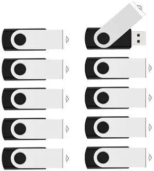 KOOTION 50pcs 16 GB USB Flash Drive 16gb Bulk Flash Drives 50 Pack Thumb DriveSwivel Memory Stick Jump Drive, Black