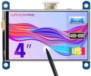 waveshare 4 inch HDMI LCD IPS Display 800x480 Resolution Resistive Touch Screen Interface for Raspberry Pi 4 B/3 B/3 B+/2 B/B+/B Zero W