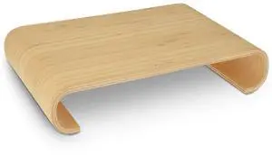 Navaris Wood Monitor Stand Riser - Computer Desk Organizer Desktop Dock Wooden Mount Display for PC TV Screen Notebook Laptop - Bamboo