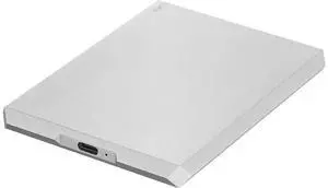 LaCie Mobile Drive, 2 TB , External Hard Drive HDD - Moon Silver, USB-C USB 3.0, With Rescue Services (STHG2000400)