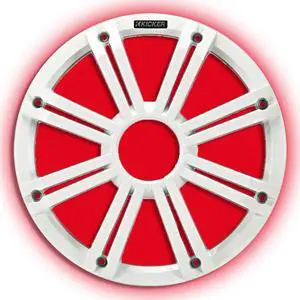 Kicker KMG10 10-Inch (25cm) Grille for KM10 and KMF10 Subwoofer, LED, White