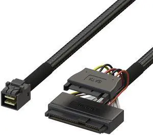 LINKUP - Internal 16G U.2 Cable (85 85ohm PCIe Gen 4 Mini SAS HD to U.2/SFF-8643 to SFF-8639 Cable) with SATA Power - 1.2 Meters/4 feet