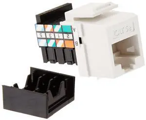 Leviton GigaMax 5E QuickPort Connector, Cat 5E, 25-Pack, 5G108-BW5, White