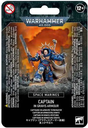 Games Workshop 48-70 Warhammer 40k - Space Marine Primaris Captain in Gravis Armour, Black