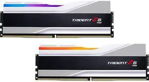 G.SKILL Trident Z5 RGB Series (Intel XMP 3.0) DDR5 RAM 64GB (2x32GB) 6000MT/s CL30-40-40-96 1.40V Desktop Computer Memory UDIMM - Metallic Silver (F5-6000J3040G32GX2-TZ5RS)