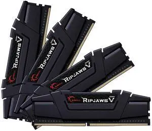 G.SKILL Ripjaws V Series (XMP) DDR4 RAM 64GB (4x16GB) 3200MT/s CL16-18-18-38 1.35V Intel AMD Desktop Computer Memory UDIMM - Black (F4-3200C16Q-64GVK)
