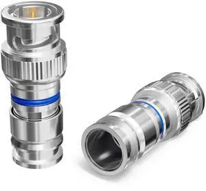 THE CIMPLE CO BNC Compression Connector for RG6 Coaxial Cable - Pack of 50 - Solid Construction with High Grade Metals - Male BNC Connectors for CCTV, SDI, HD-SDI, Siamese, Security Camera