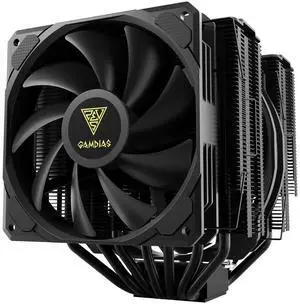 GAMDIAS BOREAS P1-720 Dual Tower Computer CPU Air Cooler, 2x High-Airflow PWM Fans (120/135mm with 68.7/84.2 CFM), Performance Heatsink w/ 7 Heatpipes, for Intel LGA1851/1700/115x & AMD AM5/AM4, Black
