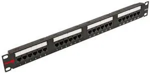 Simply45 24-Port Loaded UTP Cat5e Patch Panel - 1RU, 110 Style, Includes Cable Management Bracket, Cable Ties and Rack Screws - S45-2524