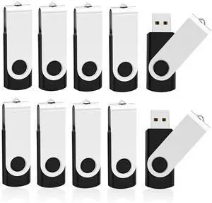 KOOTION 32GB USB Flash Drive 32 gb Flash Drive 10 Pack Thumb Drive Memory Stick Pen Drive Keychain Design Black