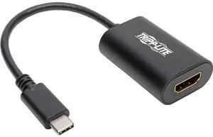 Tripp Lite USB C to HDMI Video Adapter Converter, 4K x 2K, M/F, Thunderbolt 3 Compatible USB Type C, 6" (U444-06N-HD4K6B) , Black