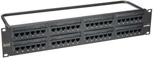 Leviton eXtreme 6+ Universal Patch Panel, 48-Port, 2RU, CAT 6. Cable Management Bar Included, 69586-U48