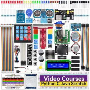 SunFounder Da Vinci Starter Kit for Raspberry Pi 5 4B 3B B+ 400, Zero 2 W, Python C Java Scratch Node.js, Online Tutorials & Video Courses for Beginners & Experts (Raspberry PI NOT Included)