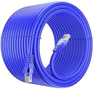Maximm Cat 6 Ethernet Cable - 200 ft High-Speed LAN, Internet, Patch, and Network Cable - UTP, 10Gbps, 550MHz Ethernet Cord - Blue