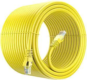 Maximm Cat 6 Ethernet Cable 250 Ft - 100% Pure Copper, LAN/Internet/Network/Patch Cable, UTP (Yellow)