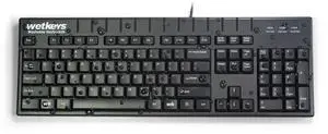 WetKeys Professional-Grade Full-Size ABS Plastic Washable Keyboard with 10-Key Number-pad (USB) (Black) | KBWKABS104-BK