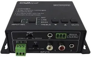 BZBGEAR 2-Channel 40W 4/8 Ohms Stereo/Mono Audio Amplifier - BG-AMP2X20