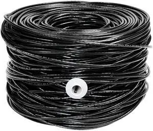 Premiertek 1000Ft Cat6 23AWG UTP Solid 4-Pairs Network Ethernet LAN Cable Bulk Black (CAT6-CCA-1KFT-BK)