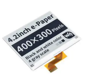 waveshare 4.2inch E-Ink Raw Display Compatible with Raspberry Pi 4B/3B+/3B/2B/B+/A+/Zero/Zero W/WH/Zero 2W Series Boards 400x300 Resolution with SPI Interface Without PCB