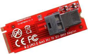 M.2 Mini-SAS HD to U.2 Cable (SFF-8643 to SFF-8639) Connector for U.2 PCIe-NVMe SSD U2 U.2 Kit Cable Included SI-ADA40121