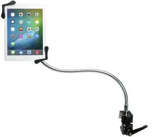 Tablet Clamp Stand  CTA Heavy-Duty Gooseneck Clamp Stand for iPad 10th Gen 10.9-inch - iPad 7th/8th/ 9th Gen 10.2-inch - Surface Pro 4 - Surface Go 3 and Other 7-13-inch Tablets - Black (PAD-HGT)