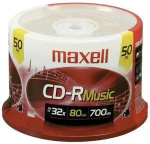 Maxell 625156 CD-R Media - 700MB - 50 Pack