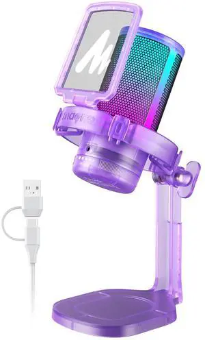 MAONO Gaming Microphone with Noise Cancellation, PC USB Condenser Mic for Computer, Mac, Laptop, PS5, Streaming, Podcast, Twitch, YouTube, Discord, GamerWave DGM20 Purple MAONO Gaming Microphone with Noise Cancellation, PC USB Condenser Mic for Computer, Mac, Laptop, PS5, Streaming, Podcast, Twitch, YouTube, Discord, GamerWave DGM20 Purple