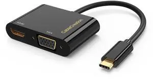 CableCreation 3 Pack Type C to VGA & HDMI Adapter - USB-C VGA Multiport Adapter Compatible with iPhone 15 Plus/15 Pro Max, MacBook Pro, iPad Pro 2020, Yoga 910, Surface Pro