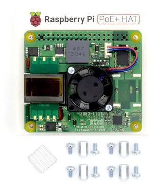 LoveRPi Raspberry Pi 30W PoE+ HAT with Low Profile Heatsink 802.3at for Raspberry Pi 3/4