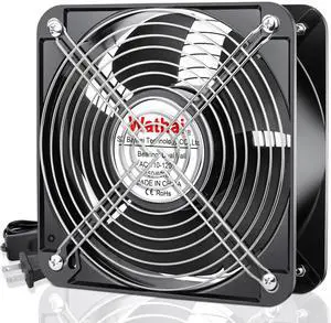 Wathai AC Axial 2060 200mm Case Muffin Fan 110v 120V Dual Ball High Performance Industrial Case Cooling Fan 200mm x 200mm x 60mm