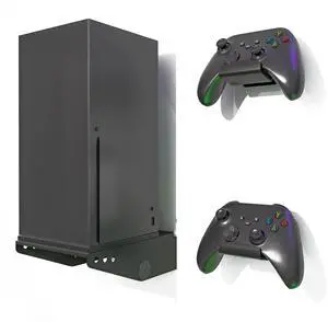 ADZ Series X Wall Mount for Xbox Series X Console, Multifunction Wall Mount Stand Includes Strong Metal Base and Xbox Controller Holder Mounts
