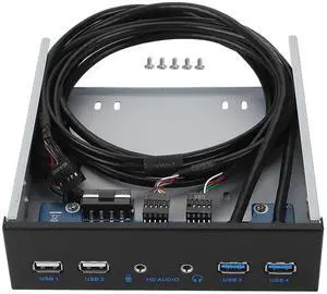 SUNGOOYUE Front Panel USB Hub, USB 3.0 + USB 2.0 19 Pin HD Audio Extension Front Panel