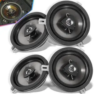 sixcow 4 Pack Replacement Speaker Upgrade for 2007-2018 Jeep Wrangler JK JKU, 77KICK10