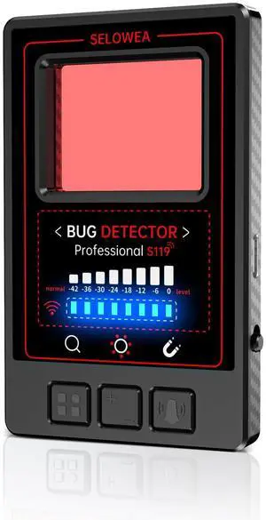 SELOWEA Hidden Camera Detectors, Anti Spy, Car GPS Tracker, Portable RF Signal Finder, Bug Sweeper, Listening Device Detector for Airbnb Office Car Hotel Travel