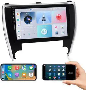 Roadanvi 10.2" Android 12 Car Radio for Toyota Camry 2015 2016 2017 Carplay Android Auto Car Stereo Bluetooth 5.0 WiFi 4G LTE Car Navigation QLED 1280x720 Touch Screen 4GB 64GB