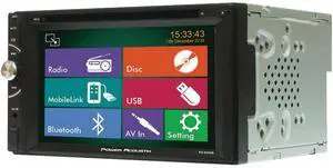 Power Acoustik PD-620HB Double DIN DVD, CD/MP3, FM/AM Car Stereo with Bluetooth Connectivity