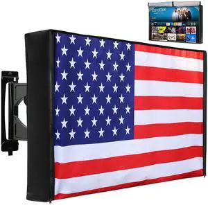 Outdoor TV Cover 39 to 40 Inch Weatherproof, Zipper Waterproof Outside TV Covers Heavy Duty 600D Oxford TV Covers Outdoor TV Screen Protectors Shield with Front Flap for Flat Screen Outdoor TVs